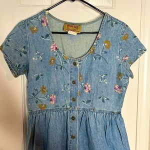 Studio Ease Vintage Denim Floral Maxi dress Sz 6